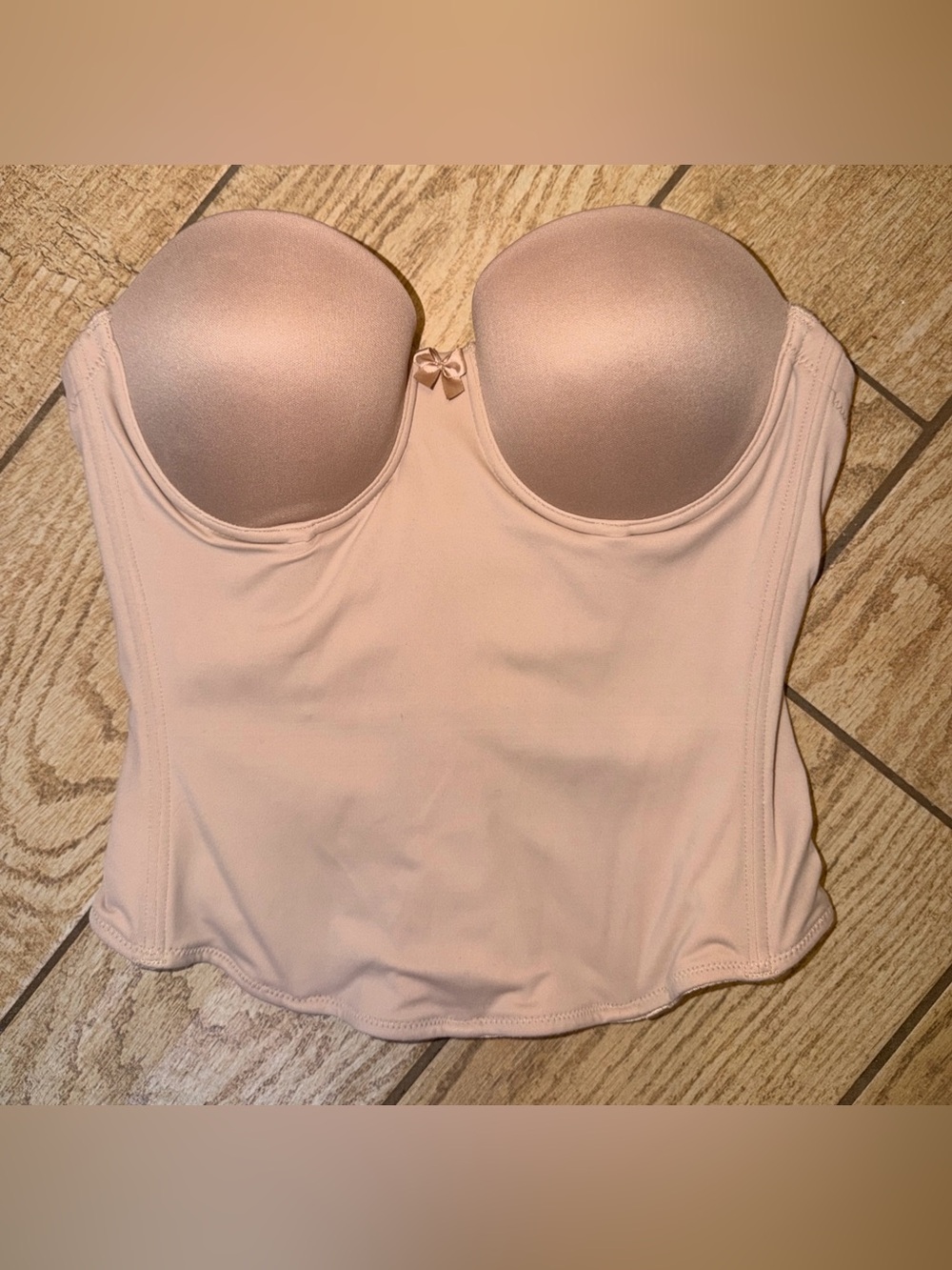Va Bien Women's  Bustier Corset Bra Strapless 34B Nude Low Back